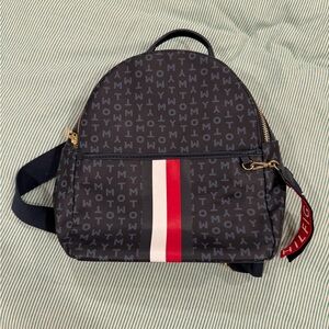 Tommy Hilfiger Monogram Navy Backpack with Red and White Accent